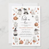 ピーク・ア・ブー ベイビー シャワー 招待状 (正面)