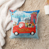 ピーゲスドッグのクリスマスデリバリートラック雪 クッション (ブランケット)