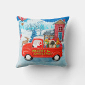 ピーゲスドッグのクリスマスデリバリートラック雪 クッション (裏面)