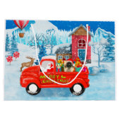 ピーゲスドッグのクリスマスデリバリートラック雪 ラージペーパーバッグ (裏面)
