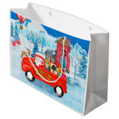 ピーゲスドッグのクリスマスデリバリートラック雪 ラージペーパーバッグ (裏面アングル)