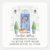 ピーゲスブルードア新しい住所ラベル スクエアシール (正面)