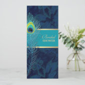 ピーコエレガントックネイビーブルーブライダルシャワー 招待状 (スタンド正面)