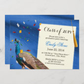 ピーコエレガントック王室のブルー卒業パーティー 招待状 (正面/裏面)