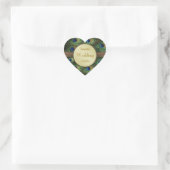 ピーコクの羽のハートの形結婚のステッカー ハートシール (バッグ)