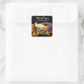 ピーコクエレガントジュエルの黄色、黒ありがとう スクエアシール (バッグ)