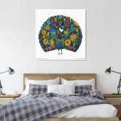 ピーコクガーデン白 キャンバスプリント (インサイチュ (寝室))