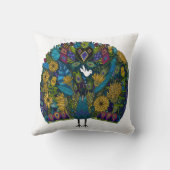 ピーコクガーデン白 クッション (裏面)