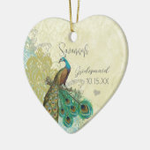 ピーコクルヴィンテージバードメイド・オブ・オーナー（花嫁付き添い人）オーナメント セラミックオーナメント (左)