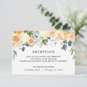 ピーココーラルブルーフローラ水彩披露宴 エンクロージャーカード (スタンド正面)