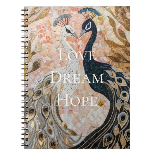 ピーコッかわいらしクピンク金ゴールド ノートブック (正面)