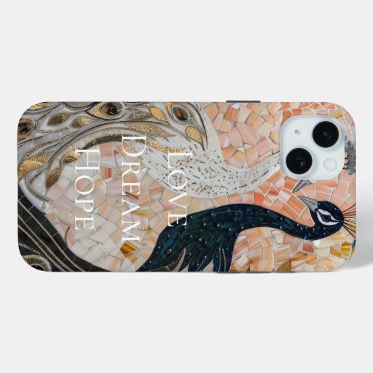 ピーコッかわいらしクピンク金ゴールド Case-Mate iPhoneケース (裏面 (横))