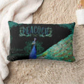 ピーコッエレガントクとヴィンテージが黒い輝きを巻く ランバークッション (ブランケット)