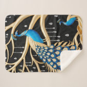 ピーコッエレガントクシェルパブランケットと金ゴールドとブルー シェルパブランケット (正面(横))