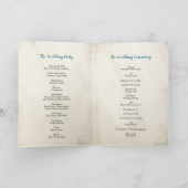 ピーコッエレガントクフェザーヴィンテージティール（緑がかった色）ボホ結婚ズ プログラム (内部)