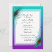 ピーコッエレガントクフェザー結婚式招待状 招待状 (正面)