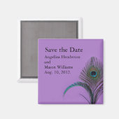 ピーコッエレガントク日付磁石を保存（紫） マグネット (正面/裏面)