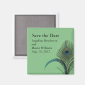 ピーコッエレガントク日付磁石を保存（緑） マグネット (正面/裏面)