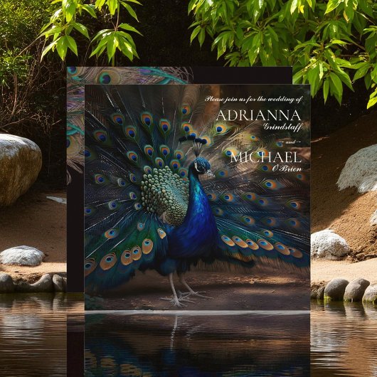 ピーコッエレガントク結婚式招待状 招待状