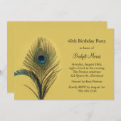 ピーコッエレガントク誕生日招待状 招待状 (正面/裏面)