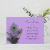 ピーコッエレガントクSweet sixteen招待状パープル 招待状 (スタンド正面)