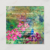 ピーコッカラフルクコラージュ化粧アーティストスクエア スクエア名刺 (裏面)