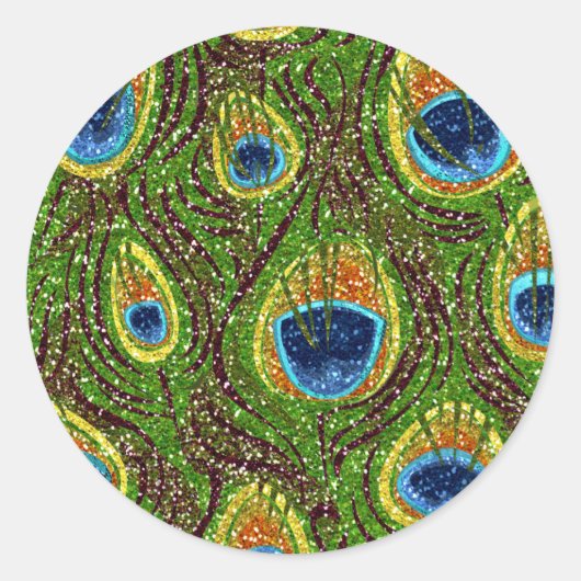 ピーコッカラフルクフェザープリント ラウンドシール (正面)