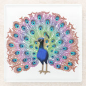 ピーコッカラフルク ガラスコースター (正面)