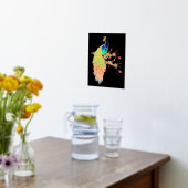 ピーコッカラフルク 箔ポスター (レイダウン (キッチン))