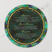 ピーコックが金ゴールドを結婚丸めてメニューカード メニュー (裏面)