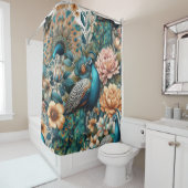 ピーコックで自然天国ピーコックイラストレーション シャワーカーテン (インサイチュ)