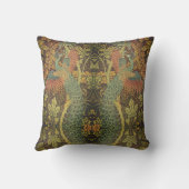 ピーコックとオークリーフのフローラビクトリアンジャカード アウトドアクッション (裏面)