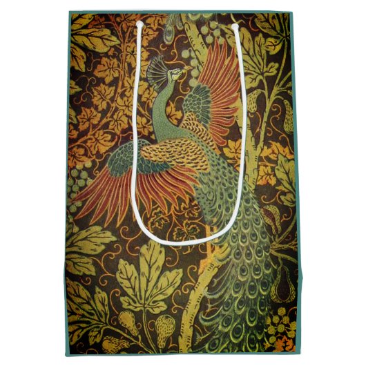 ピーコックとオークリーフのフローラビクトリアンジャカード ミディアムペーパーバッグ (裏面)