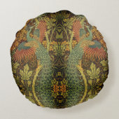 ピーコックとオークリーフのフローラビクトリアンジャカード ラウンドクッション (裏面)