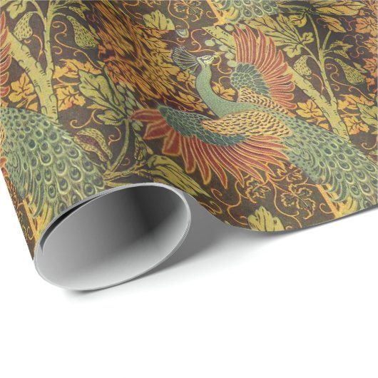 ピーコックとオークリーフのフローラビクトリアンジャカード ラッピングペーパー (ロールコーナー)