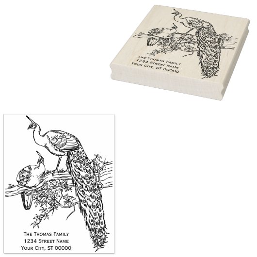 ピーコックとピーエンオンザブランチネーム差出人住所 ラバースタンプ (押印)