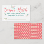 ピーコックとベビーキツネおむつラッフルチケット エンクロージャーカード (正面/裏面)