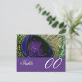 ピーコックと紫のテーブル番号 ポストカード (スタンド正面)