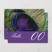 ピーコックと紫のテーブル番号 ポストカード (正面/裏面)