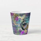 ピーコックと花 カフェラテマグ (正面)