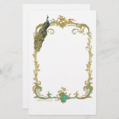 ピーコックと金ゴールドフレーム華美アートプリント (正面/裏面)