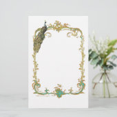 ピーコックと金ゴールドフレーム華美アートプリント (スタンド正面)