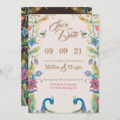 ピーコックのウェディング招待状 招待状 (正面/裏面)