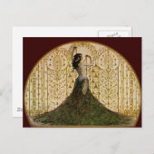 ピーコックのスカートの女性 ポストカード (正面/裏面)