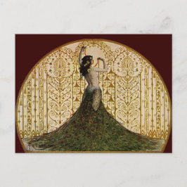 ピーコックのスカートの女性 ポストカード