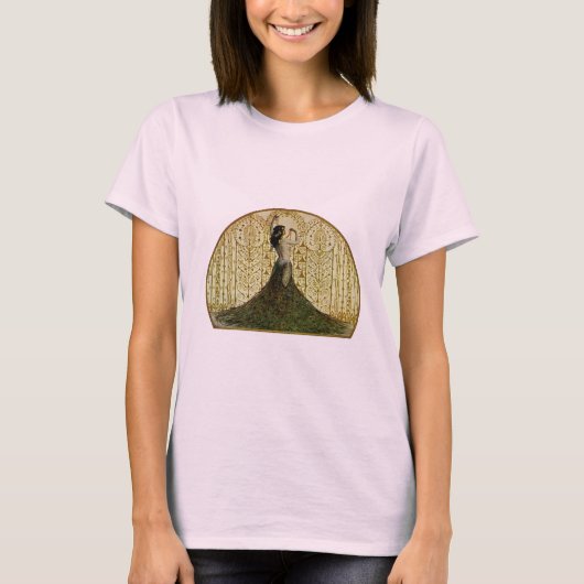 ピーコックのスカートの女性 Tシャツ (正面)