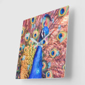 ピーコックのパワー・ショーオフ スクエア壁時計 (傾斜)