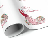 ピーコックの美しいクリスマス ラッピングペーパー (ロールコーナー)