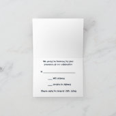 ピーコックの羽とレンガの結婚式の出欠 招待状 (内部)