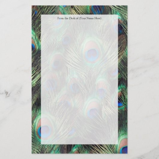 ピーコックの羽の背景 便箋 (正面)